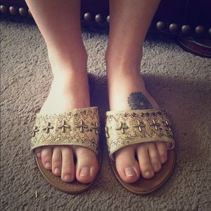 Beaded sandles, size 8
